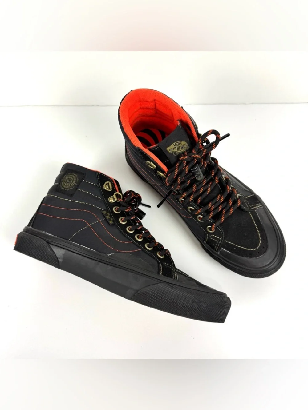 Vans Skate x Spitfire Sk8-Hi Reissue Black & Flame Lace Shoes Men’s Sz 6.5 NEW